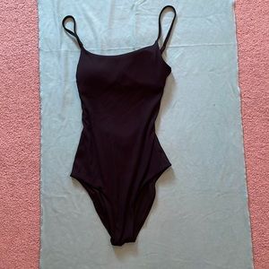 Aerie ribbed black one piece bathing suit